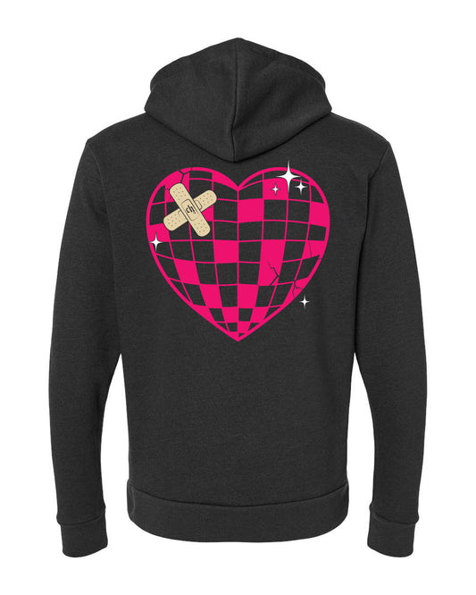 Bandaged Disco Heart Hoodie