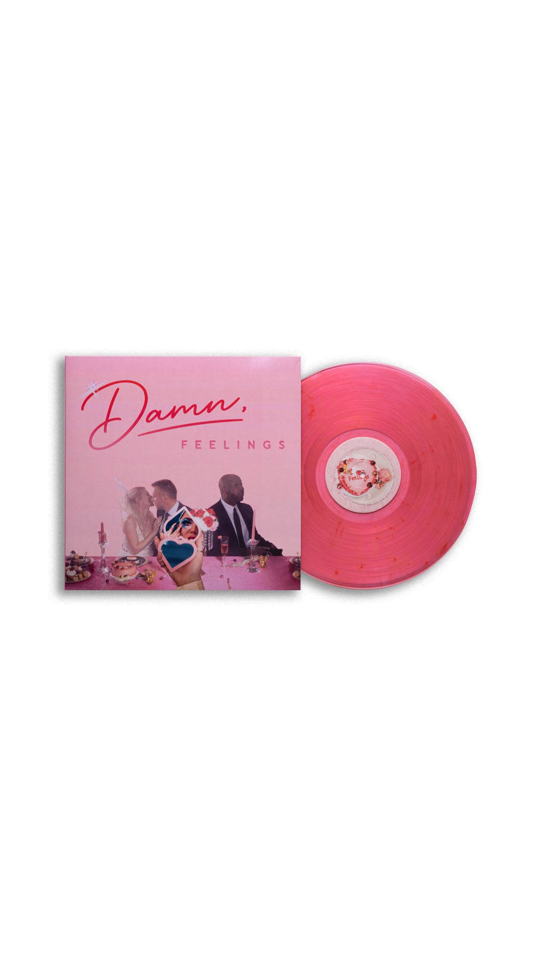 Damn, Feelings Vinyl (Pink with Red Pigment Swirl)